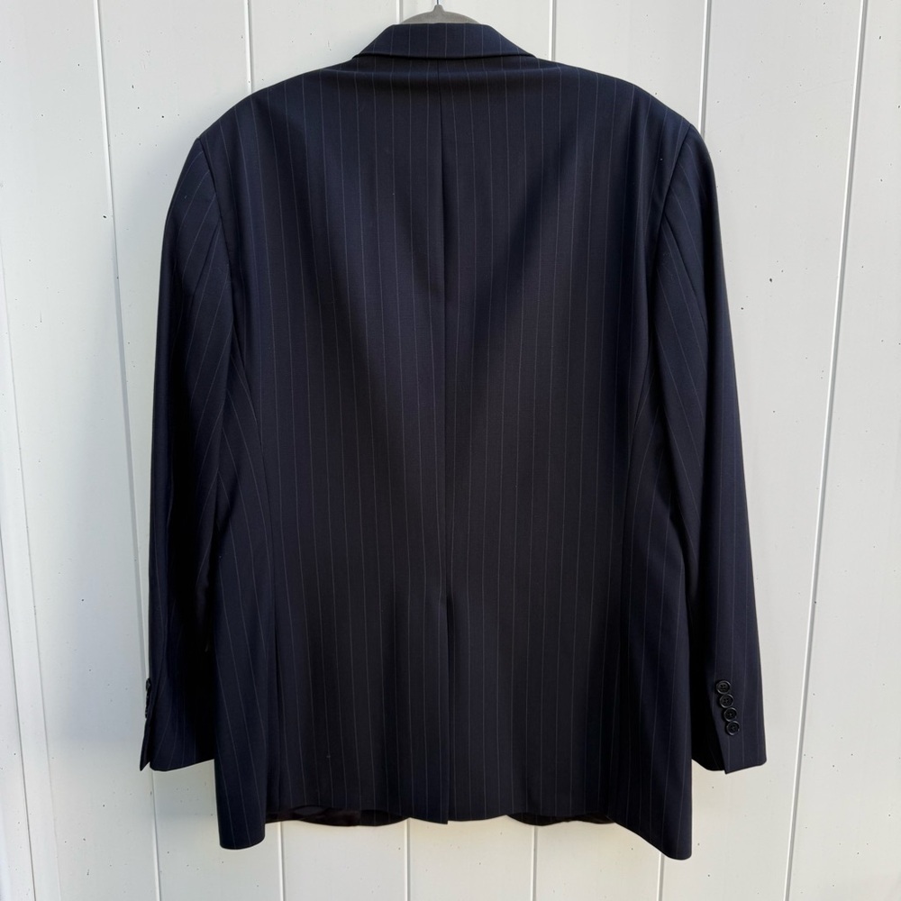 Brooks Brothers 346 Men’s 42L Navy Pinstripe Blazer Wool Blend 2-Button Jacket - Picture 7 of 8